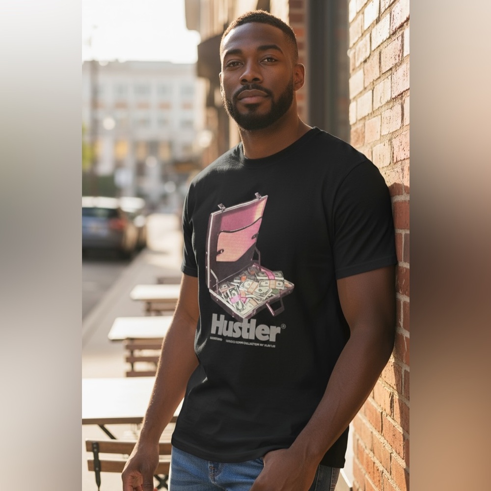Hustler Hollywood Black Tee with Graphic Design